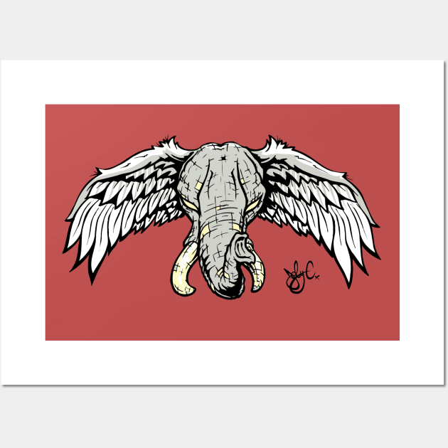 The flying pachyderm Wall Art by jobyc